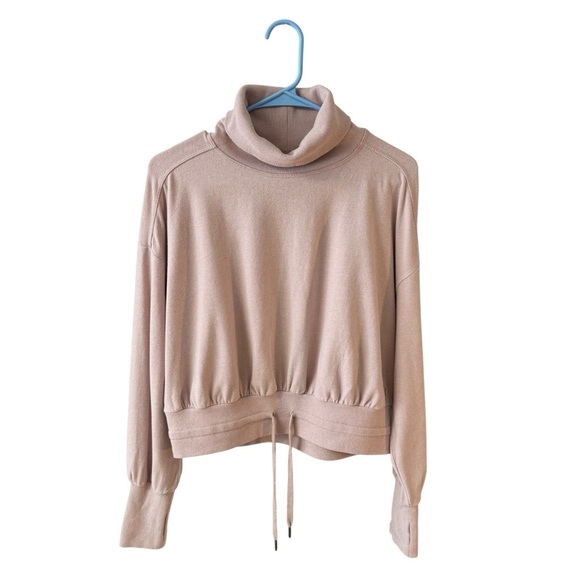 Sweaty Betty Melody Fleece Pullover Sweatshirt Size 6 Pink Funnel Neck Athletic - Picture 12 of 12